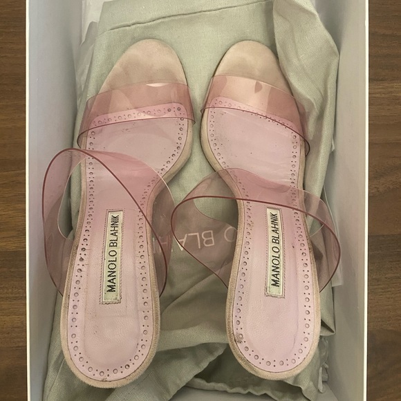 Manolo Blahnik Scolto Pink Heel Sandal - Picture 3 of 4